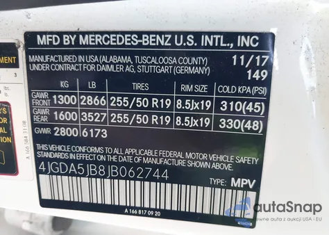 2018 Mercedes-Benz Gle 350 from USA, damaged, VIN 4JGDA5JB8JB062744